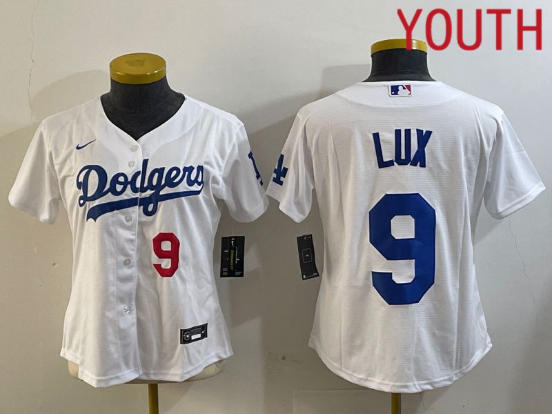 Youth Los Angeles Dodgers #9 Lux White Game 2024 Nike MLB Jersey style 3->youth mlb jersey->Youth Jersey